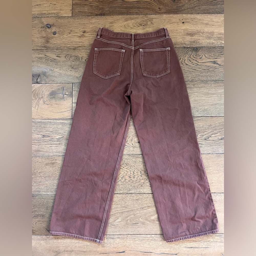 Just Black Women's Burgundy Straight Leg Jeans